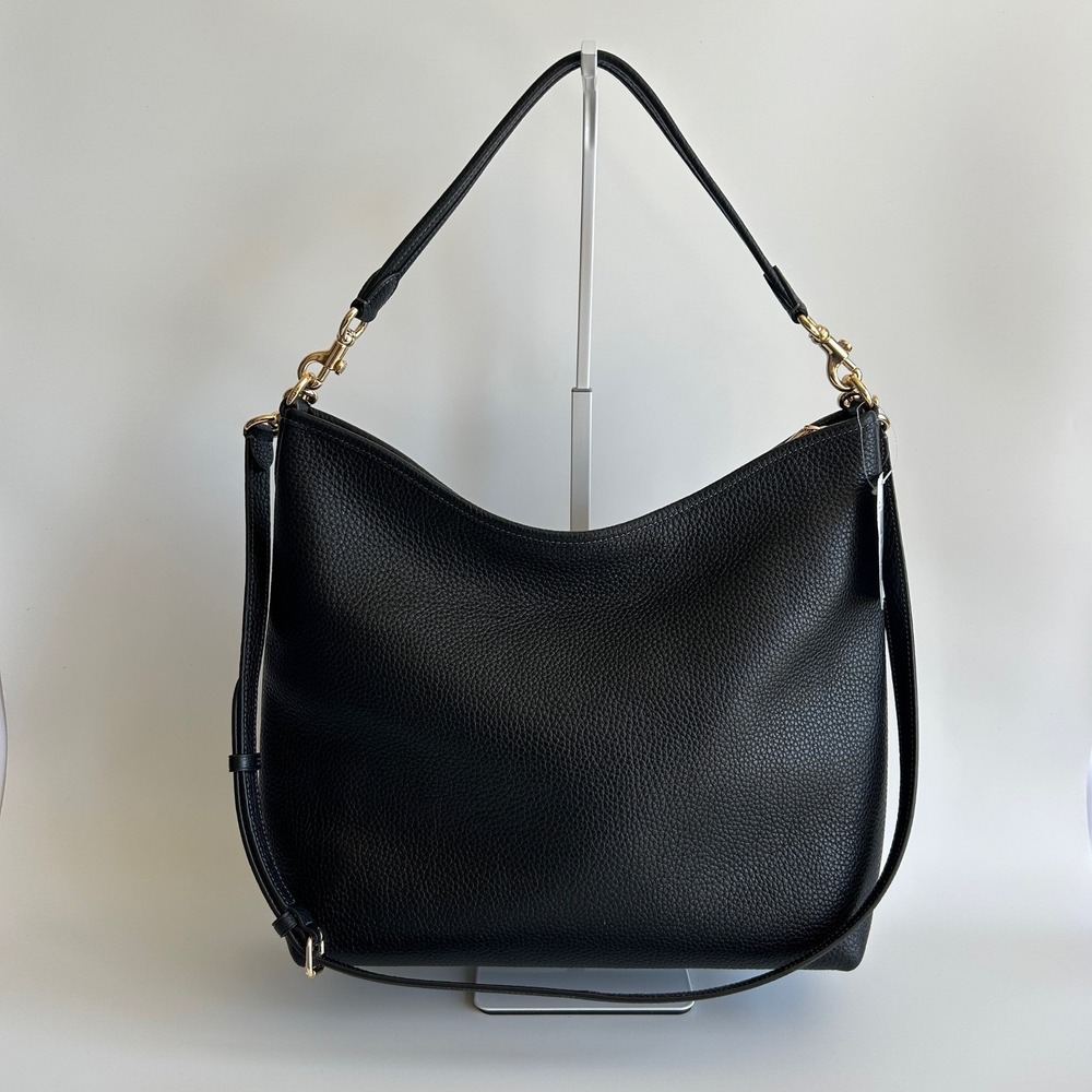 Coach Laurel Black Pebbled Leather Shoulder Bag NWT - Picture 2 of 9